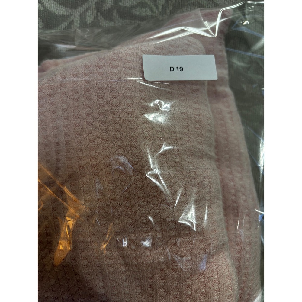 Cupio Waffle Knit Cowl Neck Pink Lightweight Flowy Top Womens XL - Picture 9 of 9